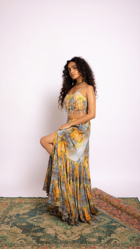 The State of Consciousness Layered Skirt and Strappy Top Set