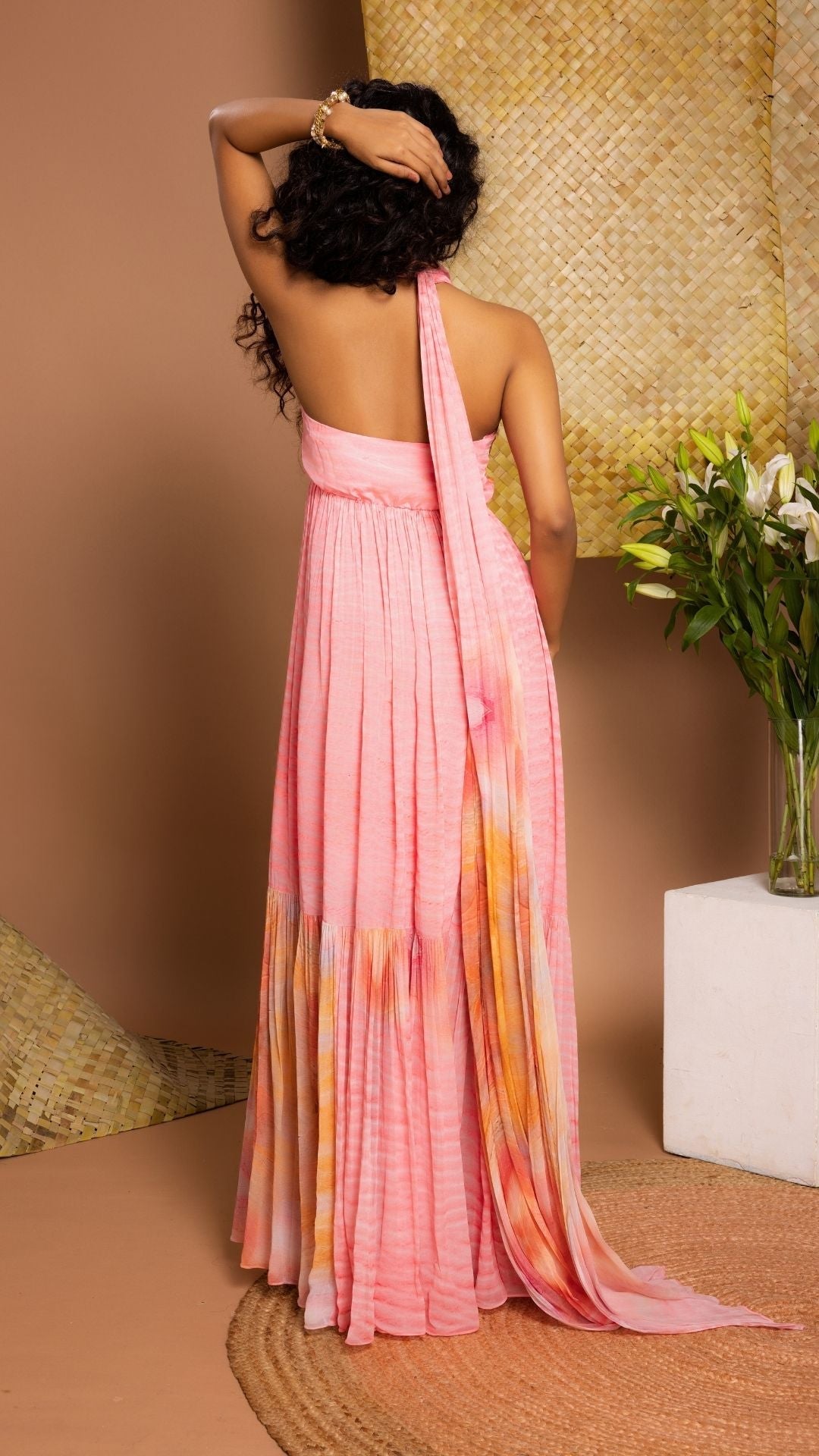 The Aura Layered Gown with Side Slit