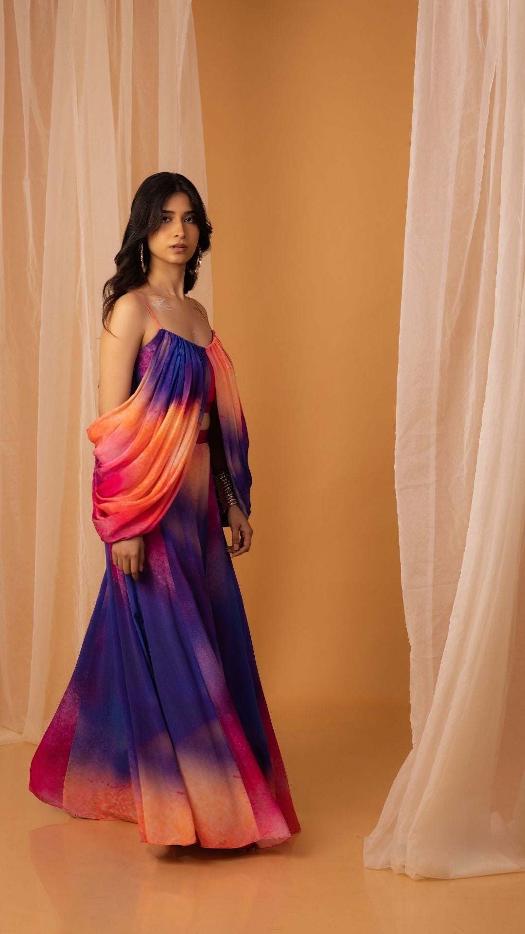 The Chakra Crossed Long Palazzos paired with a Sultry Bustier