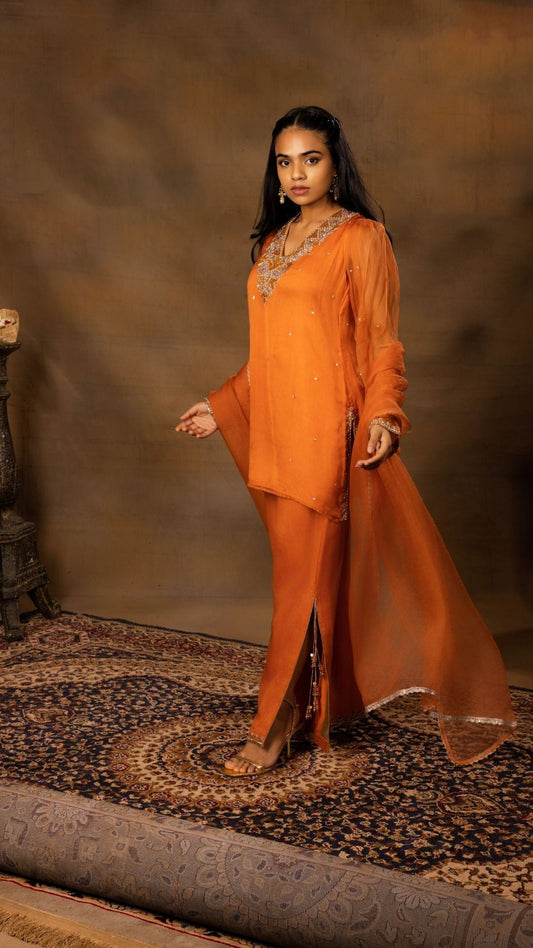 Straight Top paired with Sleek Trousers