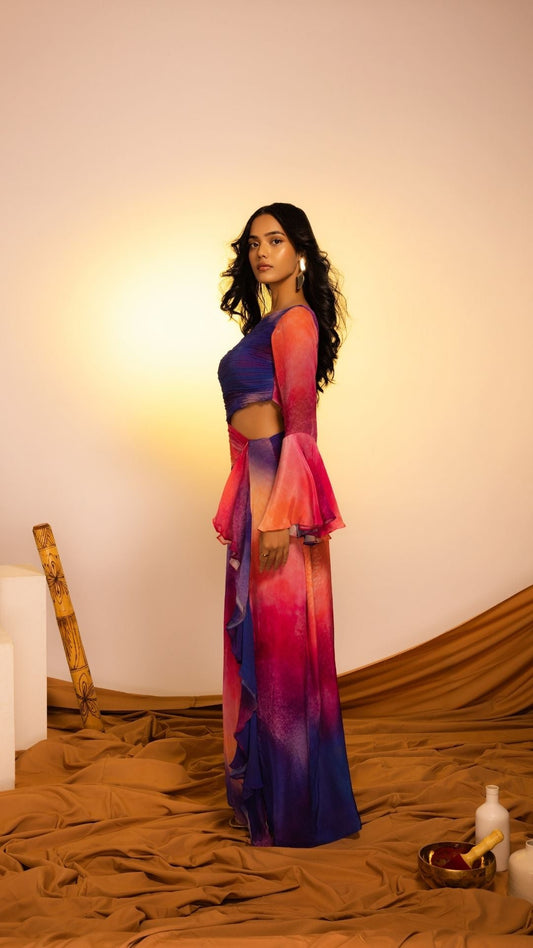 The State of Love Ruched Top with Bell Sleeves