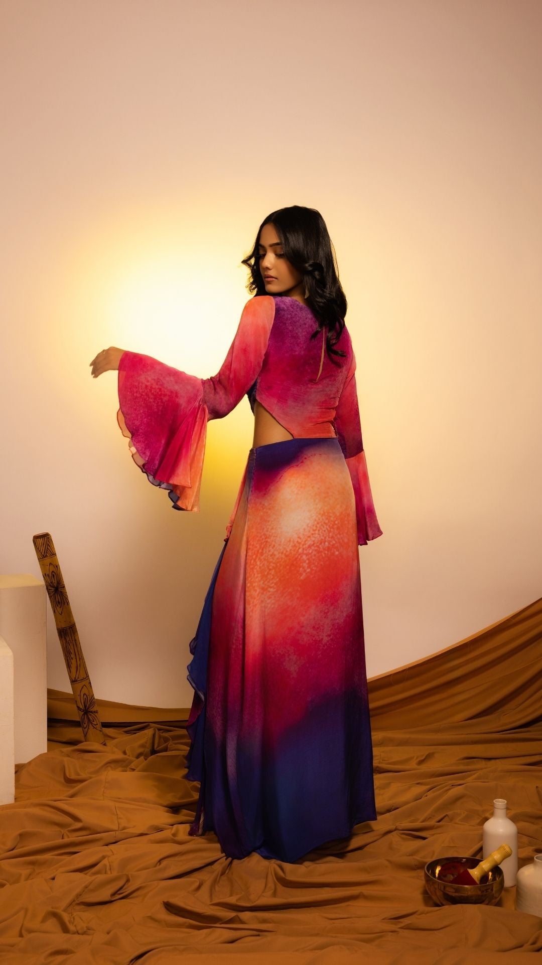 The State of Love Ruched Top with Bell Sleeves